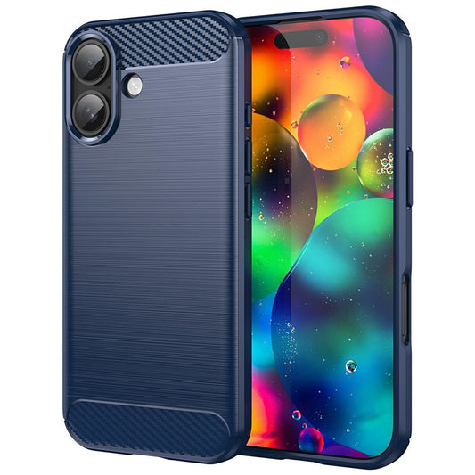 Hoes voor Apple iPhone 17, Techsuit, Carbon, Blauw