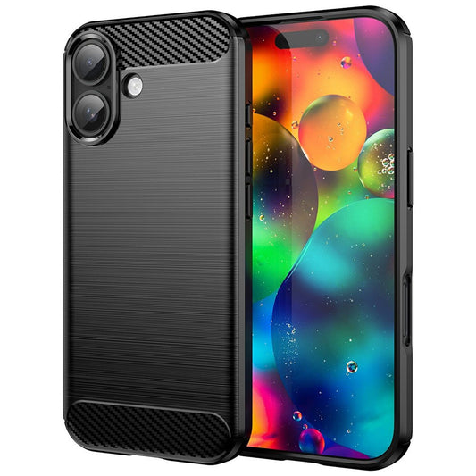 Hoes voor Apple iPhone 17, Techsuit, Carbon, Zwart