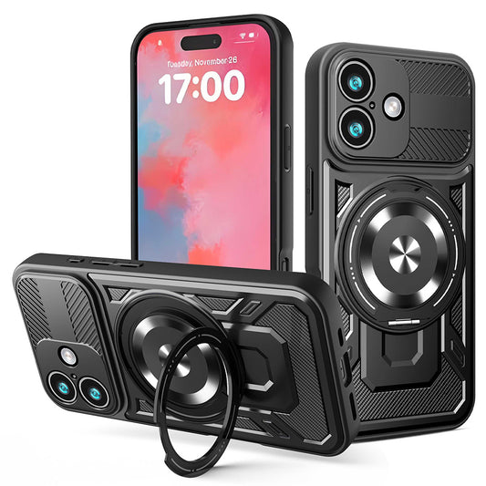 Hoes voor Apple iPhone 17, Techsuit, RuggedCam, Zwart