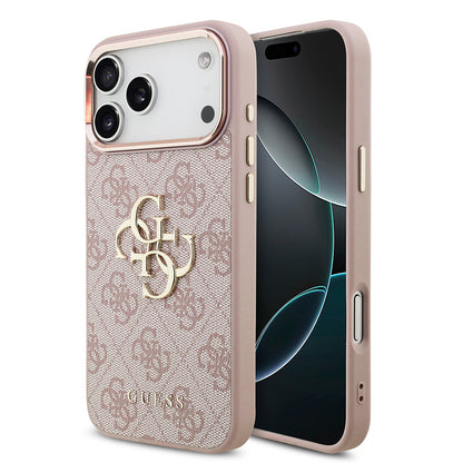Coque pour Apple iPhone 18 Pro / 17 Pro, Guess, 4G Big Classic Logo, Rose