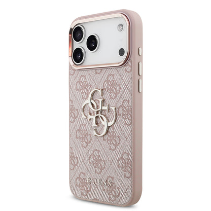 Coque pour Apple iPhone 18 Pro / 17 Pro, Guess, 4G Big Classic Logo, Rose