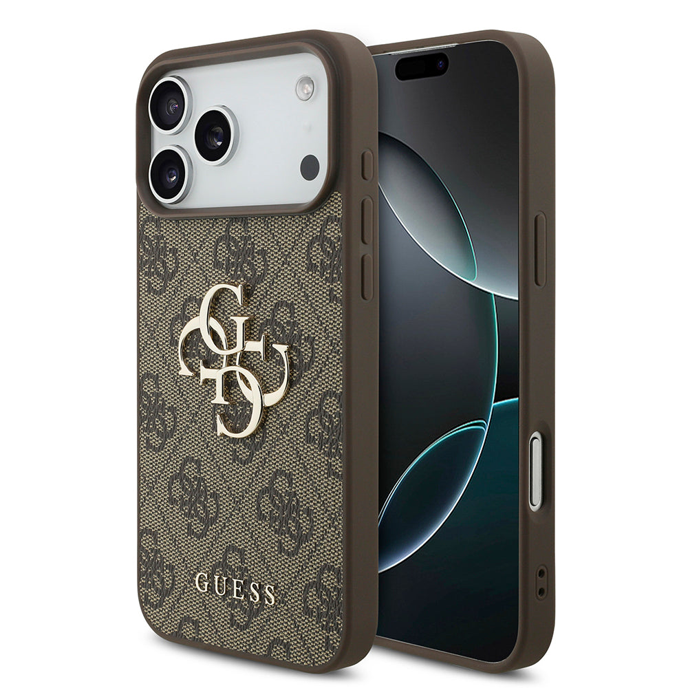 Coque pour Apple iPhone 18 Pro / 17 Pro, Guess, 4G Big Logo, Marron