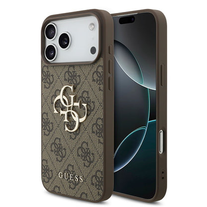 Coque pour Apple iPhone 18 Pro / 17 Pro, Guess, 4G Big Logo, Marron