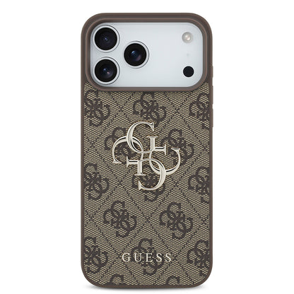 Coque pour Apple iPhone 18 Pro / 17 Pro, Guess, 4G Big Logo, Marron