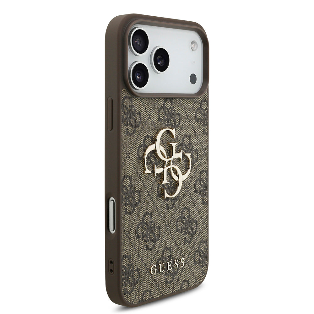 Coque pour Apple iPhone 18 Pro / 17 Pro, Guess, 4G Big Logo, Marron