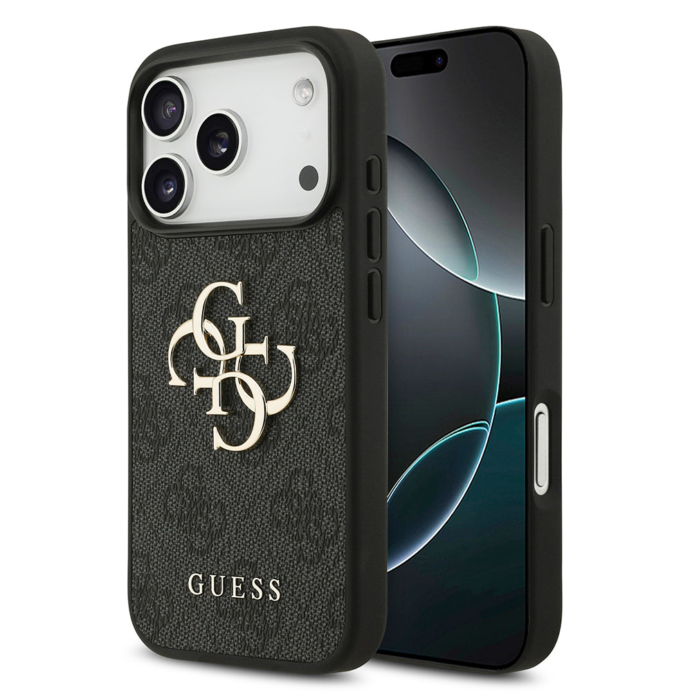 Coque pour Apple iPhone 18 Pro / 17 Pro, Guess, 4G Big Logo, Noire