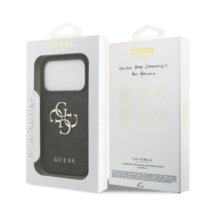Coque pour Apple iPhone 18 Pro / 17 Pro, Guess, 4G Big Logo, Noire