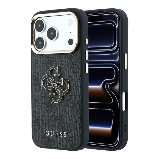 Hoes voor Apple iPhone 18 Pro / 17 Pro, Guess, 4G Big Resin Logo, Zwart