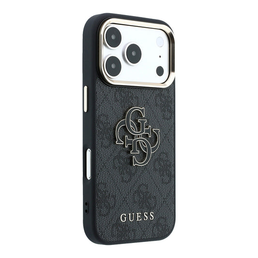 Hoes voor Apple iPhone 18 Pro / 17 Pro, Guess, 4G Big Resin Logo, Zwart