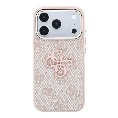 Hülle für Apple iPhone 18 Pro / 17 Pro, Guess, 4G Big Resin Logo, Rosa
