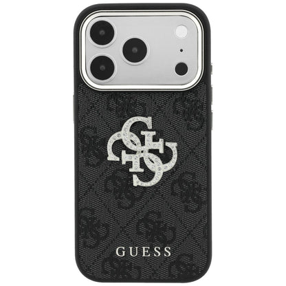 Hülle für Apple iPhone 18 Pro / 17 Pro, Guess, 4G Big Strass Logo, Schwarz