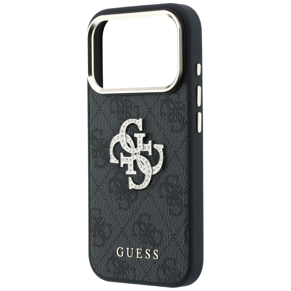 Hülle für Apple iPhone 18 Pro / 17 Pro, Guess, 4G Big Strass Logo, Schwarz
