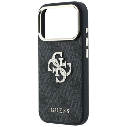 Hülle für Apple iPhone 18 Pro / 17 Pro, Guess, 4G Big Strass Logo, Schwarz