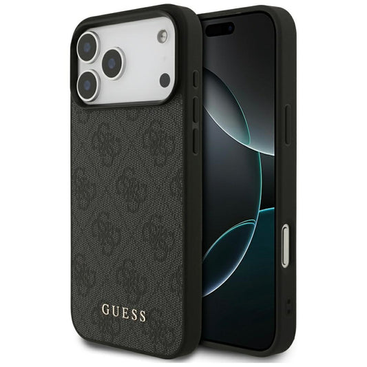 Coque pour Apple iPhone 18 Pro / 17 Pro, Guess, Logo Classique 4G, Noire