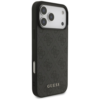 Hülle für Apple iPhone 18 Pro / 17 Pro, Guess, 4G Classic Logo, Schwarz