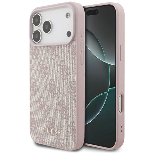 Coque pour Apple iPhone 18 Pro / 17 Pro, Guess, Logo Classique 4G, Rose