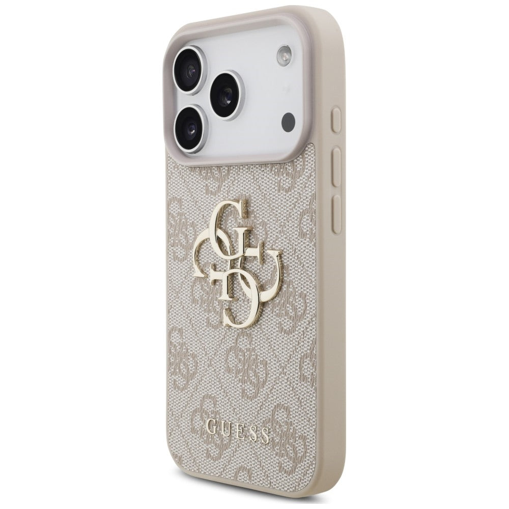 Hoes voor Apple iPhone 18 Pro / 17 Pro, Guess, 4G Classic Logo met Band, Roze