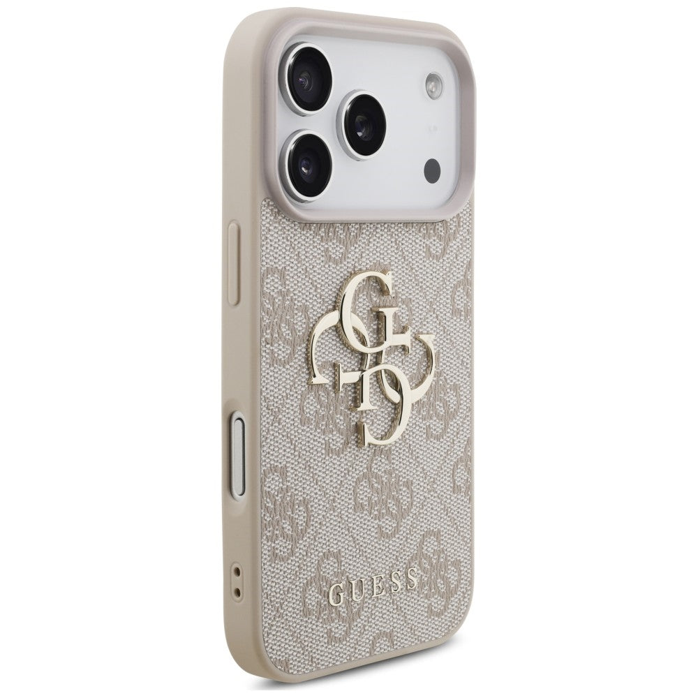 Hoes voor Apple iPhone 18 Pro / 17 Pro, Guess, 4G Classic Logo met Band, Roze