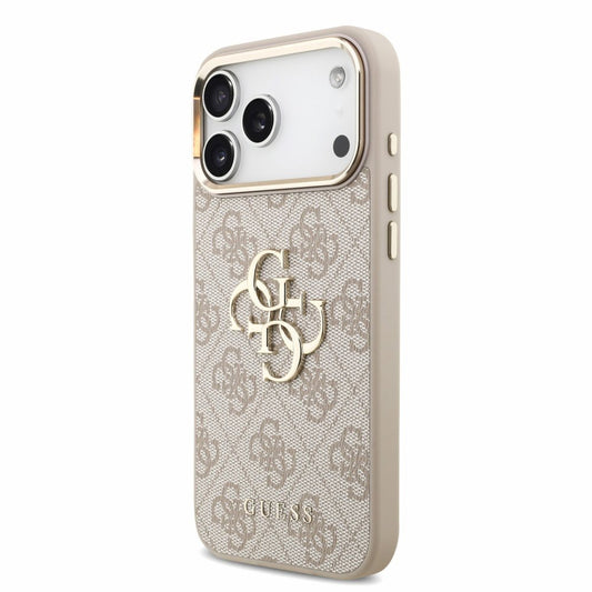 Hoesje voor Apple iPhone 18 Pro / 17 Pro, Guess, 4G Classic Logo with Strap, roségoud
