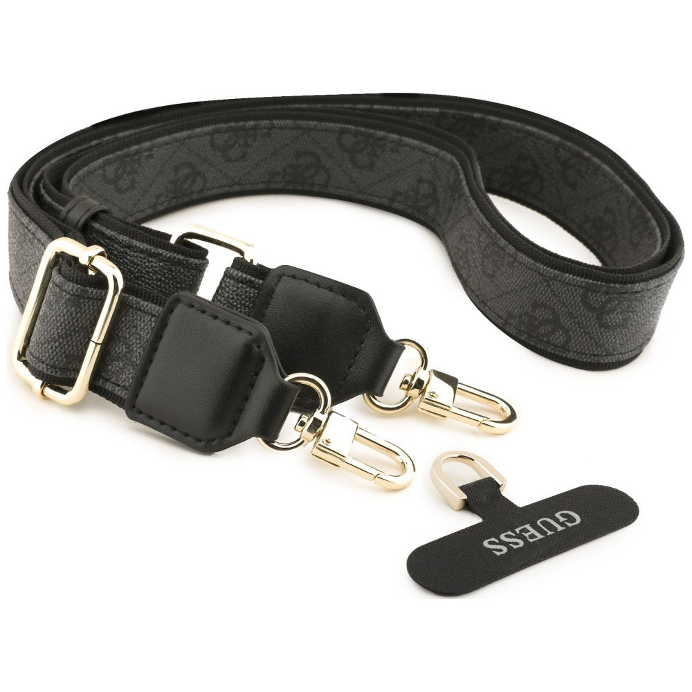 Coque pour Apple iPhone 18 Pro / 17 Pro, Guess, Big 4G Classic Logo & Big Strap Metal Buttons, noire