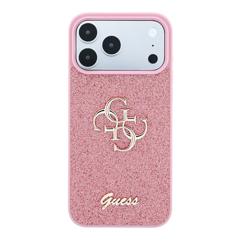 Hoes voor Apple iPhone 18 Pro / 17 Pro, Guess, Fixed Glitter Big 4G, Roze