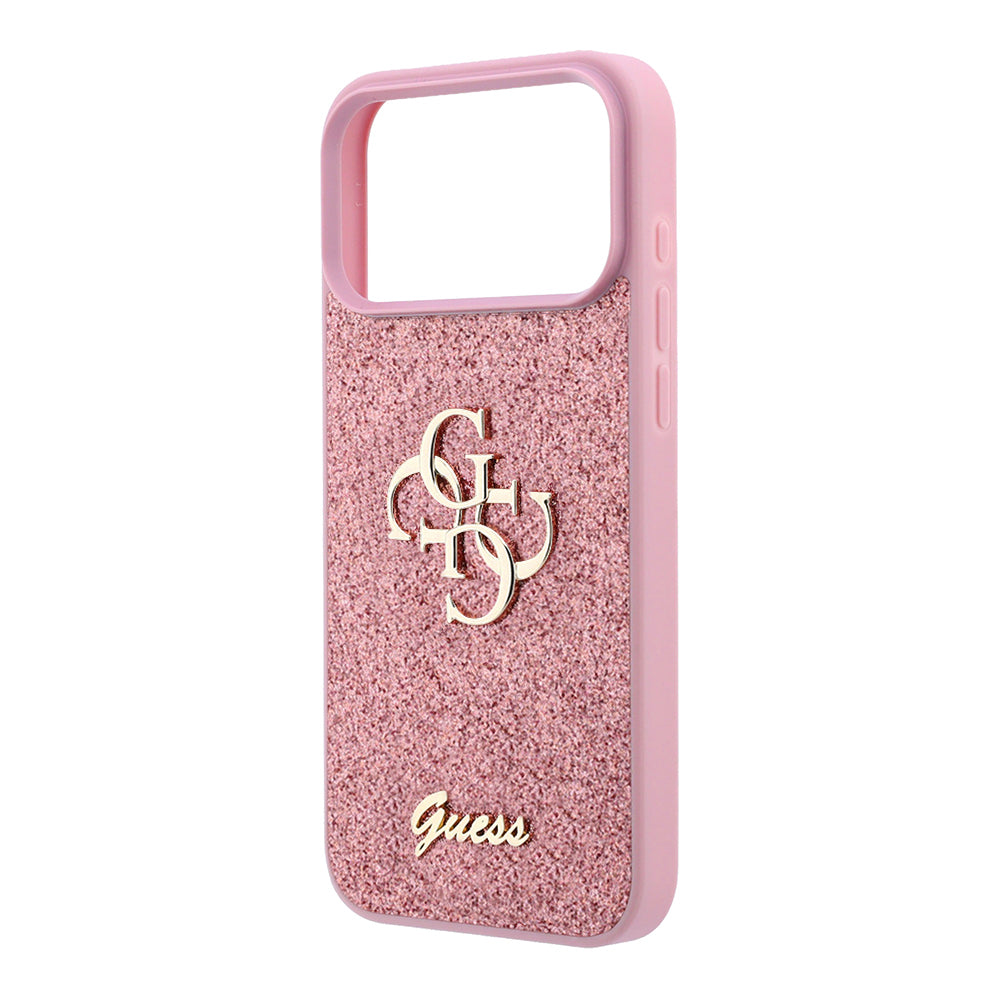 Hoes voor Apple iPhone 18 Pro / 17 Pro, Guess, Fixed Glitter Big 4G, Roze