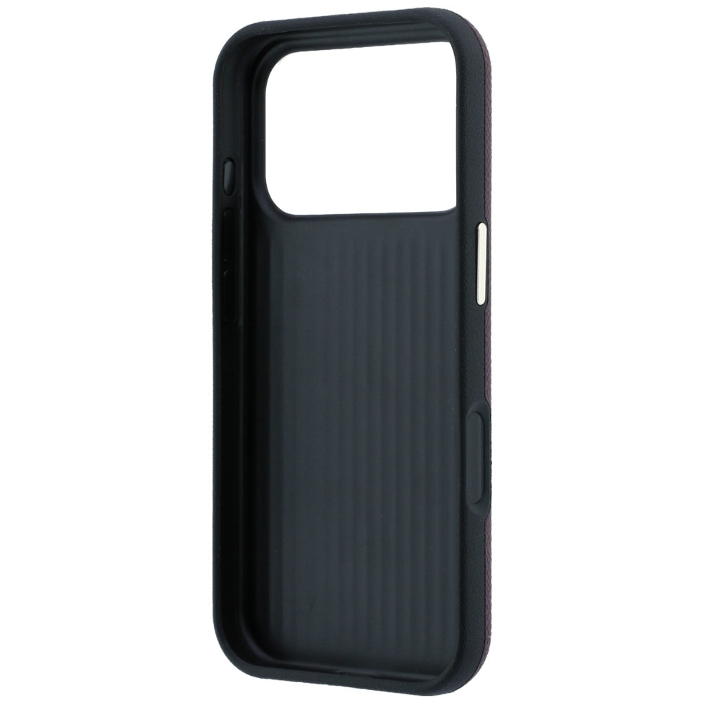 Coque pour Apple iPhone 18 Pro / 17 Pro, Guess, Grand Logo en Résine Grainée, Bordeaux