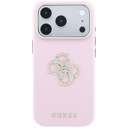 Hülle für Apple iPhone 18 Pro / 17 Pro, Guess, Smooth Big Strass Logo, Rosa