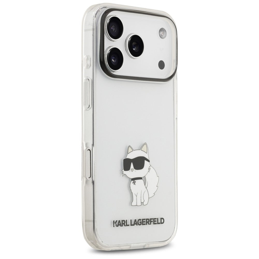 Coque pour Apple iPhone 18 Pro / 17 Pro, Karl Lagerfeld, IML Choupette NFT, transparente