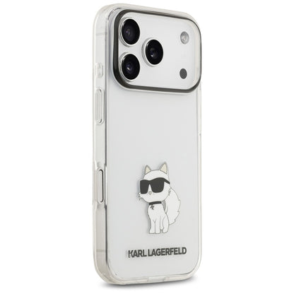 Coque pour Apple iPhone 18 Pro / 17 Pro, Karl Lagerfeld, IML Choupette NFT, transparente