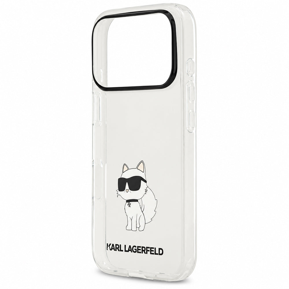 Coque pour Apple iPhone 18 Pro / 17 Pro, Karl Lagerfeld, IML Choupette NFT, transparente