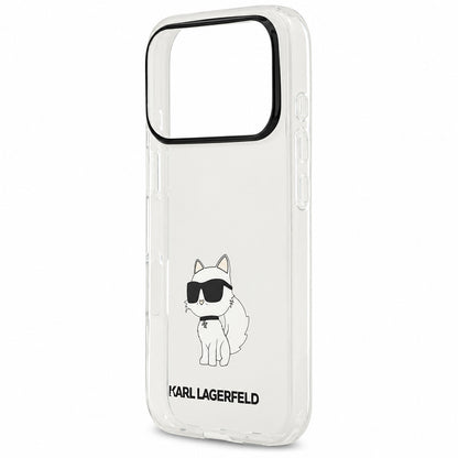 Coque pour Apple iPhone 18 Pro / 17 Pro, Karl Lagerfeld, IML Choupette NFT, transparente