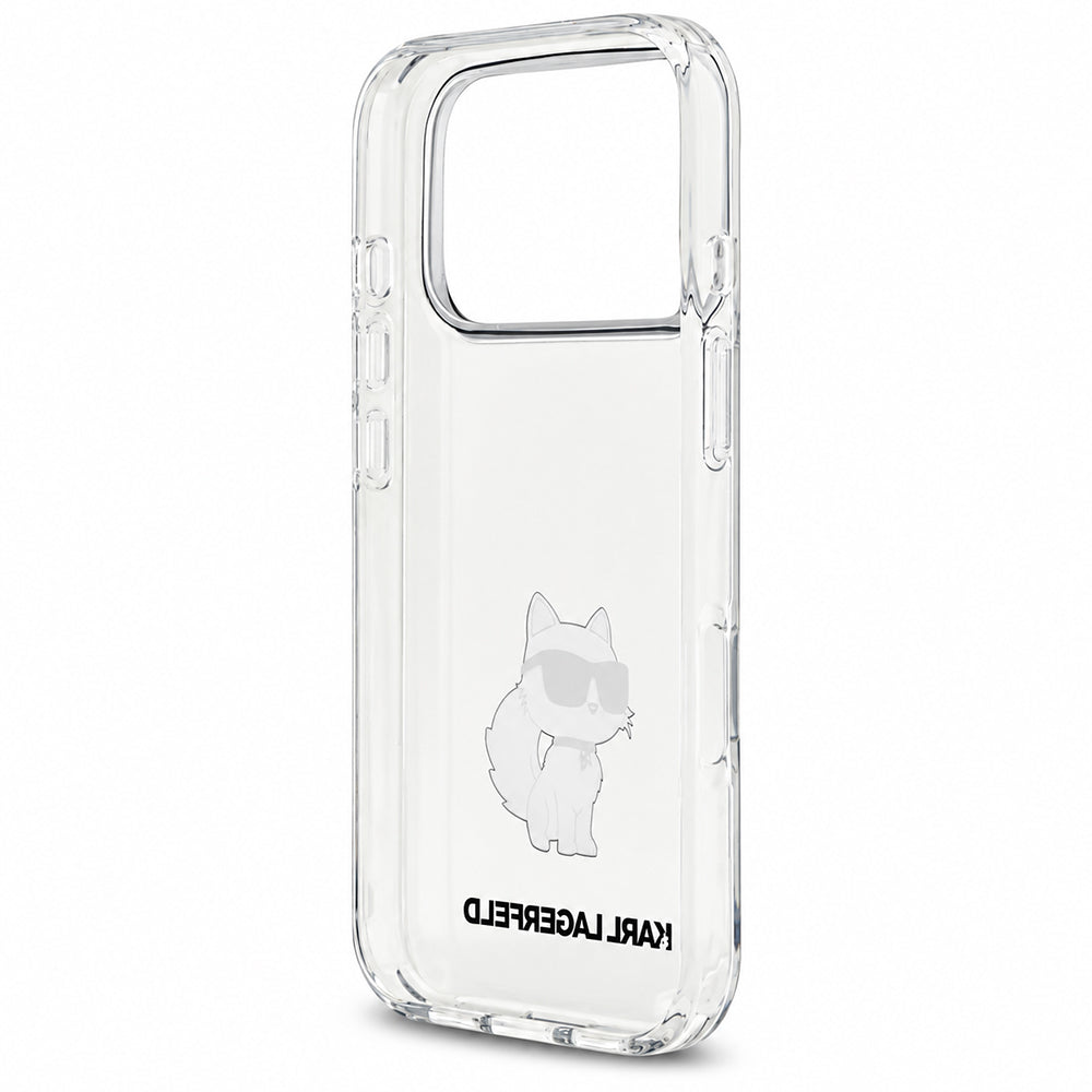 Coque pour Apple iPhone 18 Pro / 17 Pro, Karl Lagerfeld, IML Choupette NFT, transparente