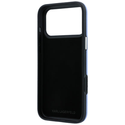 Hülle für Apple iPhone 18 Pro / 17 Pro, Karl Lagerfeld, glattes großes Harz-Signatur-Logo, Blau