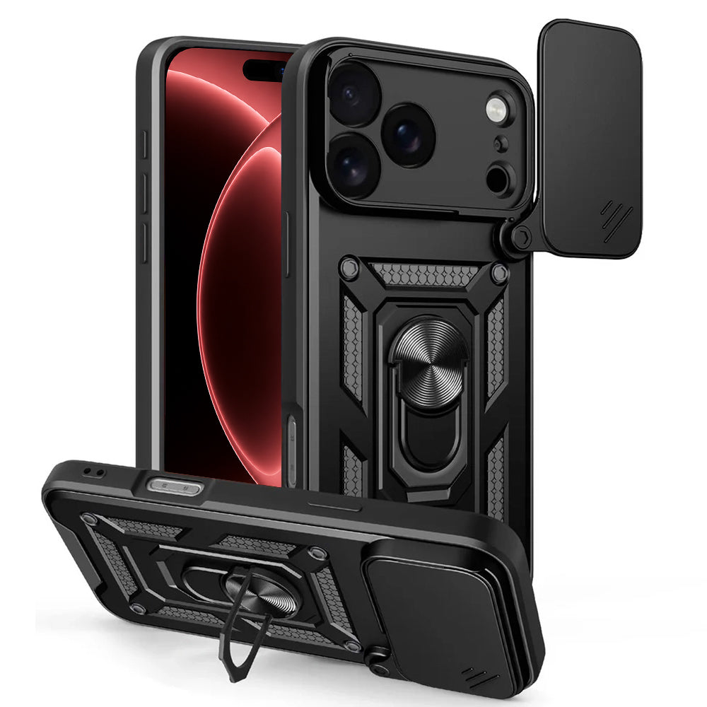 Coque pour Apple iPhone 18 Pro / 17 Pro, Techsuit, CamShield, Noire