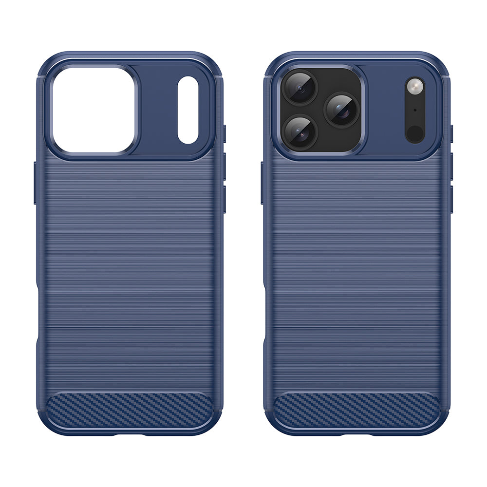 Coque pour Apple iPhone 18 Pro / 17 Pro, Techsuit, Carbone, Bleue
