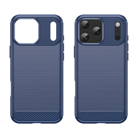 Hülle für Apple iPhone 18 Pro / 17 Pro, Techsuit, Carbon, Blau