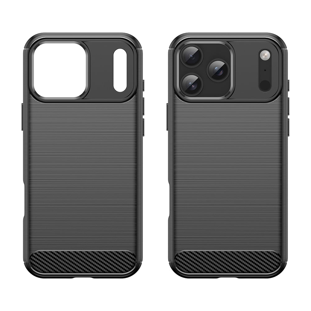 Hoes voor Apple iPhone 18 Pro / 17 Pro, Techsuit, Carbon, Zwart