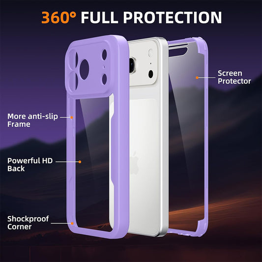 Coque pour Apple iPhone 18 Pro / 17 Pro, Techsuit, ColorVerse 360, Violet