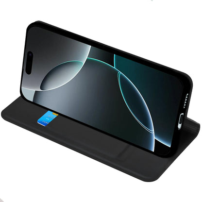 Hülle für Apple iPhone 18 Pro / 17 Pro, Techsuit, Magskin Book, Schwarz