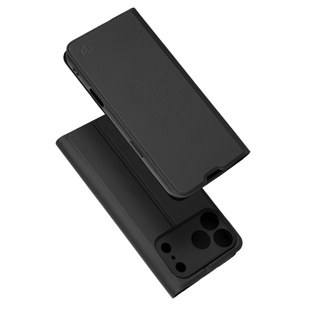 Hülle für Apple iPhone 18 Pro / 17 Pro, Techsuit, Magskin Book, Schwarz