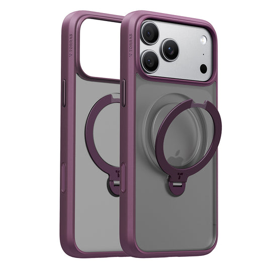 MagSafe-hoesje voor Apple iPhone 18 Pro / 17 Pro, Torras, Ostand Spin, Paars