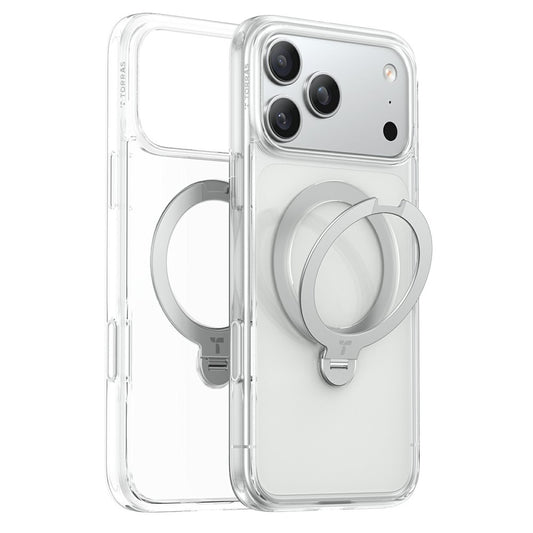 MagSafe-hoes voor Apple iPhone 18 Pro / 17 Pro, Torras, Ostand Spin, Transparant