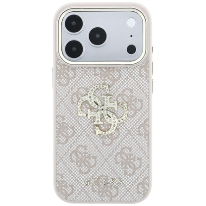 Coque pour Apple iPhone 18 Pro Max / 17 Pro Max, Guess, 4G Big Strass Logo, Rose