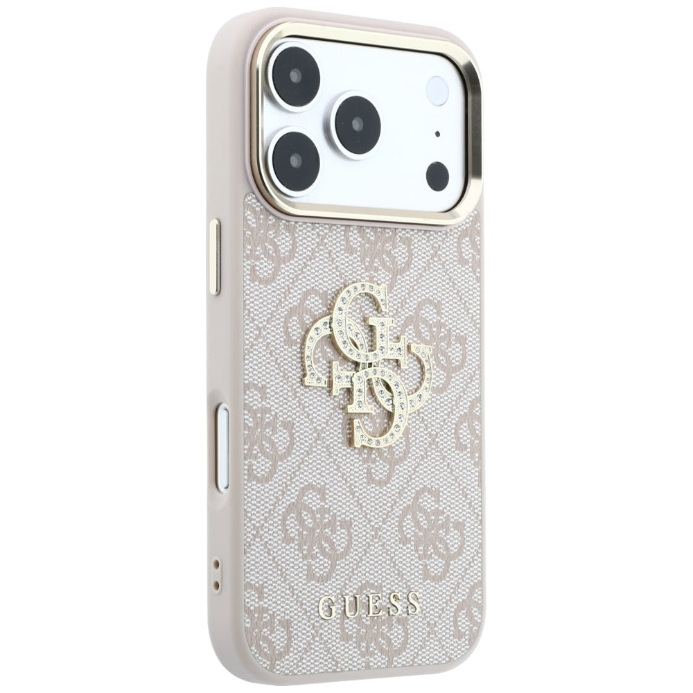 Coque pour Apple iPhone 18 Pro Max / 17 Pro Max, Guess, 4G Big Strass Logo, Rose
