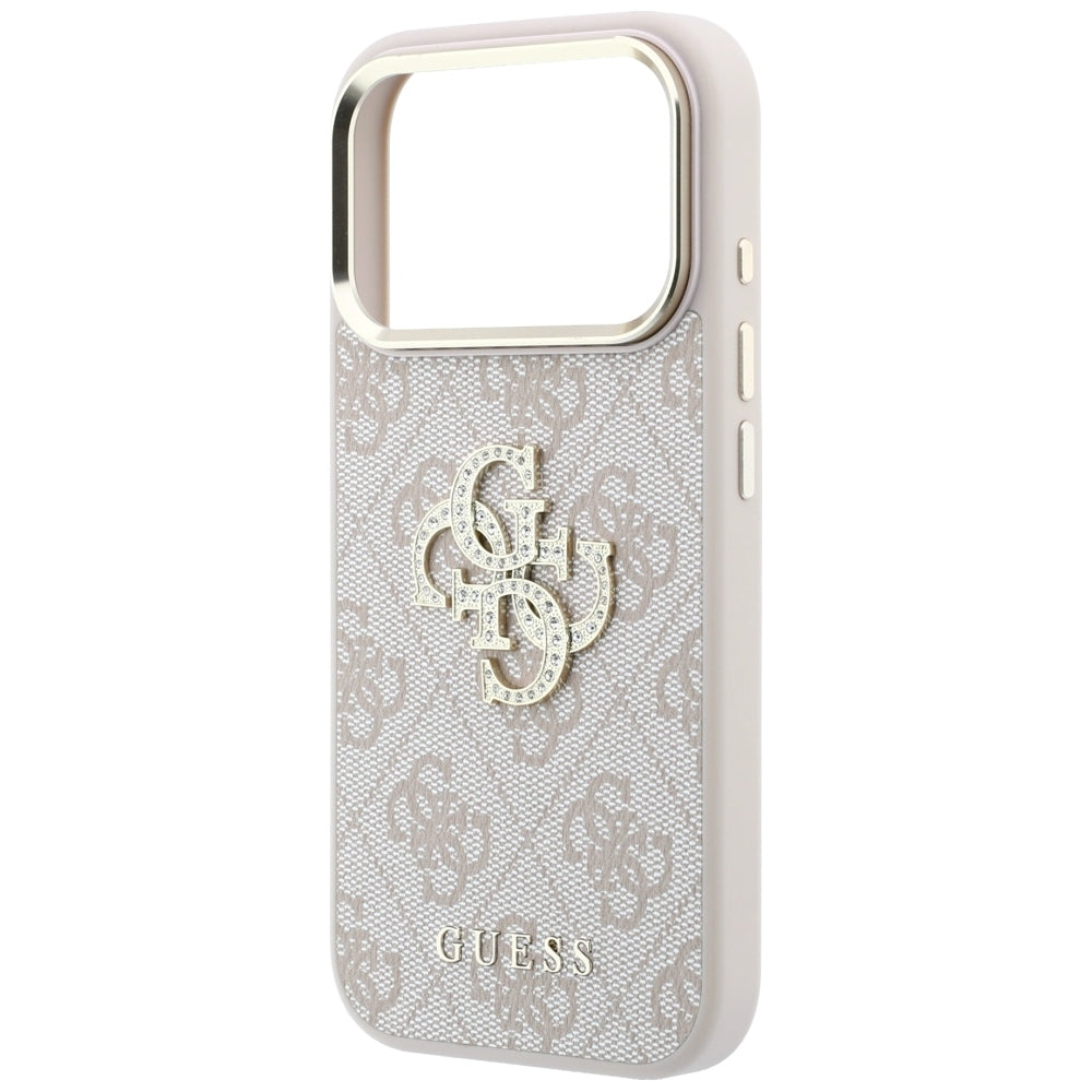 Coque pour Apple iPhone 18 Pro Max / 17 Pro Max, Guess, 4G Big Strass Logo, Rose