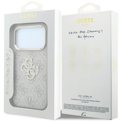 Coque pour Apple iPhone 18 Pro Max / 17 Pro Max, Guess, 4G Big Strass Logo, Rose