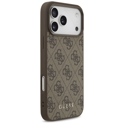 Hülle für Apple iPhone 18 Pro Max / 17 Pro Max, Guess, 4G Classic Logo, Braun