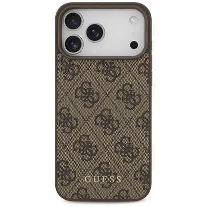 Hülle für Apple iPhone 18 Pro Max / 17 Pro Max, Guess, 4G Classic Logo, Braun