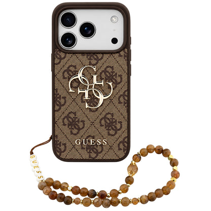 Hoes voor Apple iPhone 18 Pro Max / 17 Pro Max, Guess, 4G Classic Logo met band, Bruin
